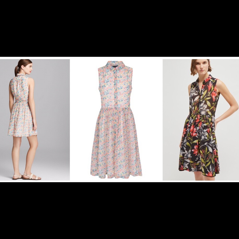 French Connection Chiffon Shirt Dress w/ Pockets